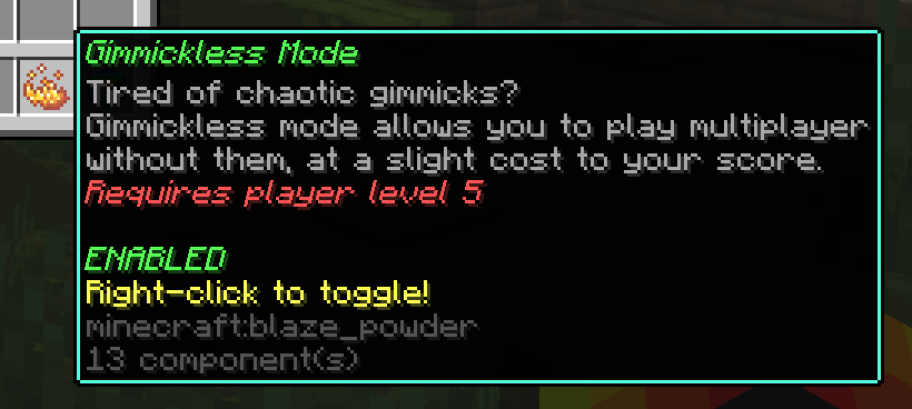 Gimmickless mode